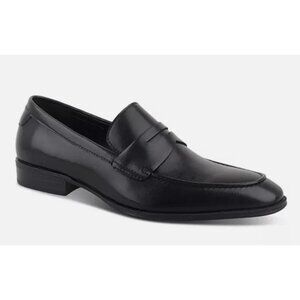 Alfani Penny Loafers Mens Black Faux Leather Memory Foam Slip On Size 10